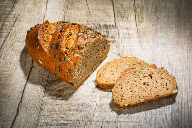 Kürbiskernbrot aufgeschnitten