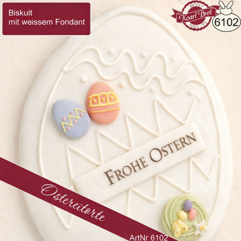 Ostereitorte - Biskuit mit weißem Fondant